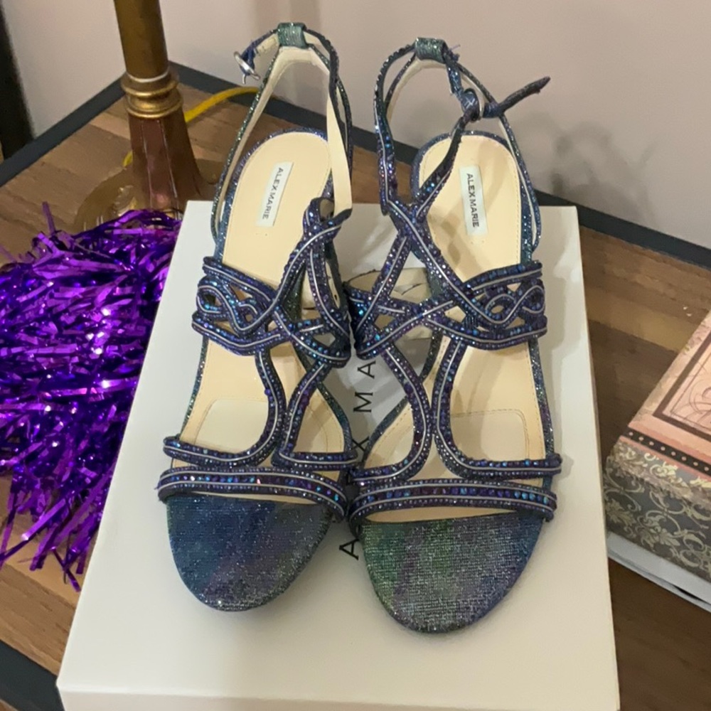 Alex Marie Blue and Green Strappy Heels